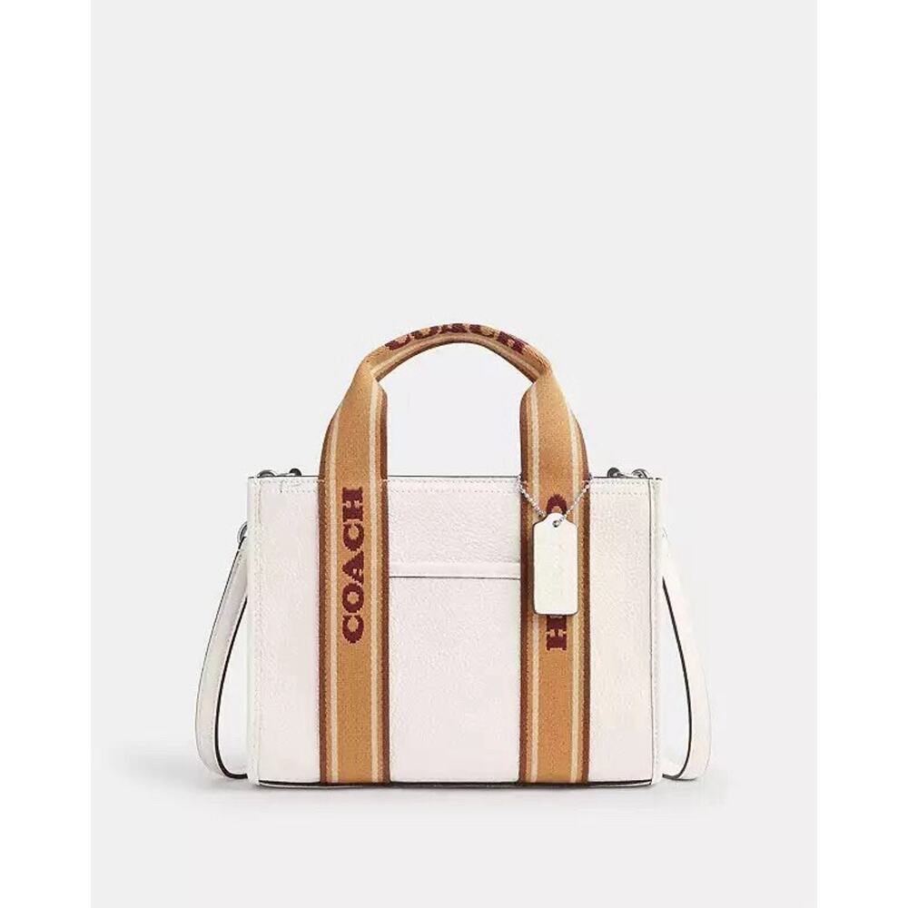 NWT Coach Smith Tote Bag Leather 24 CAR77 Silver /Chalk Multi - Picture 4 of 8